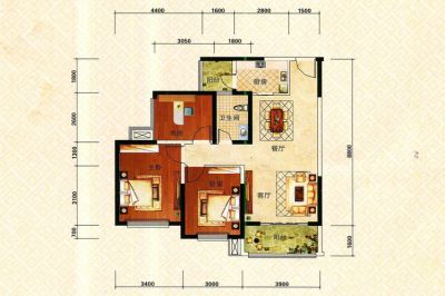 3室2厅1厨1卫